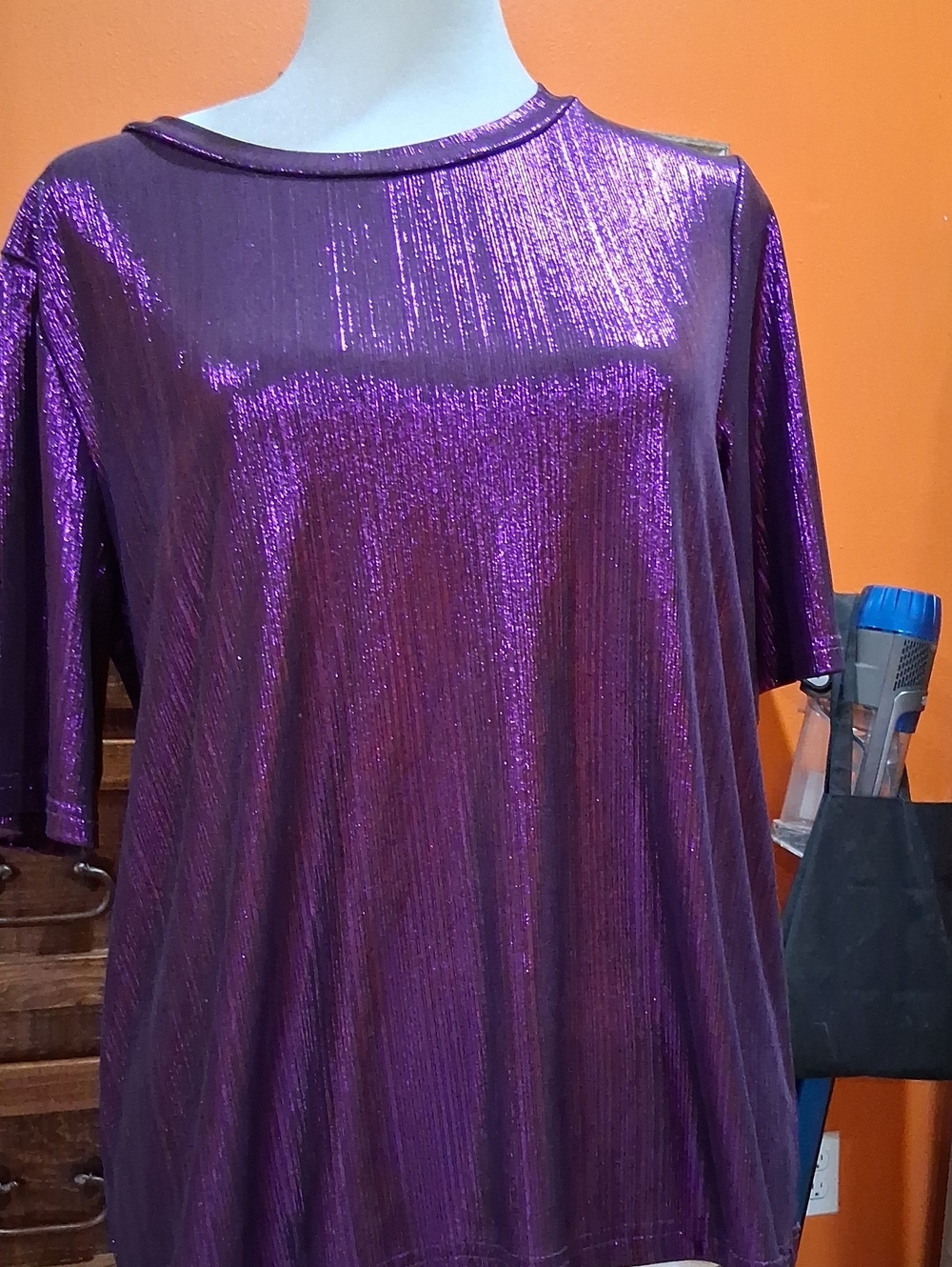 Metallic Purple Short-Sleeve Women's Tee